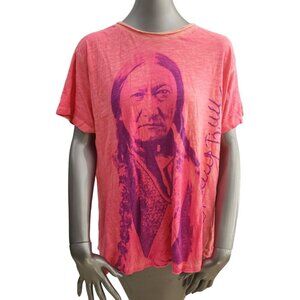 Magnolia Pearl NWT Sitting Bull Pink Mother Earth Shortsleeve Shirt Top OS